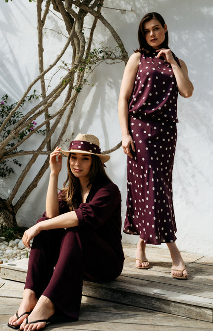 &Co woman Top Amelia Dot Plum Multi TO366 Stretchshop.nl