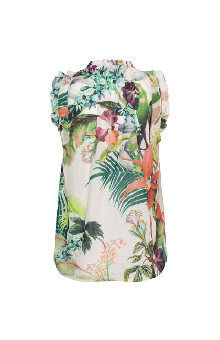 &Co woman Top Annouse Flower Vanilla Multi TO367 Stretchshop.nl