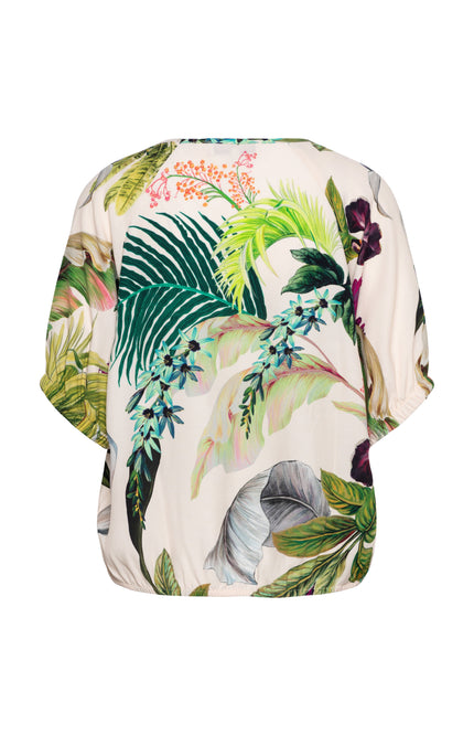 &Co woman Top Agnes Flower Vanilla Multi TO368 Stretchshop.nl