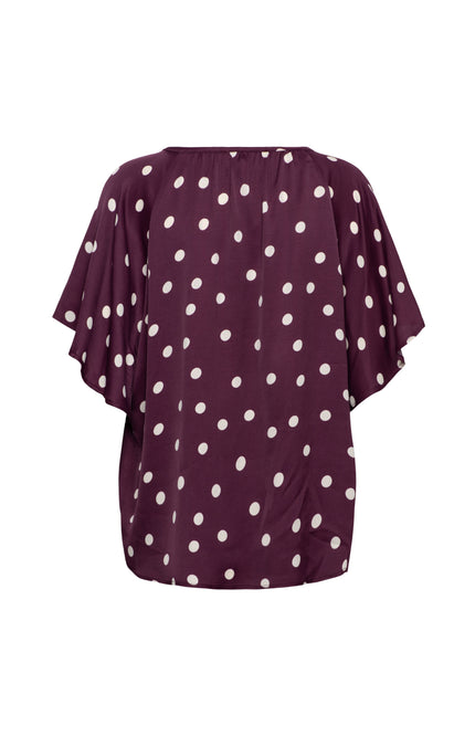 &Co woman Top Axelle Dot Plum Multi TO369 Stretchshop.nl