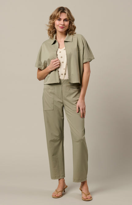 &Co woman Top Marley Dot Vanilla Khaki TO373 Stretchshop.nl