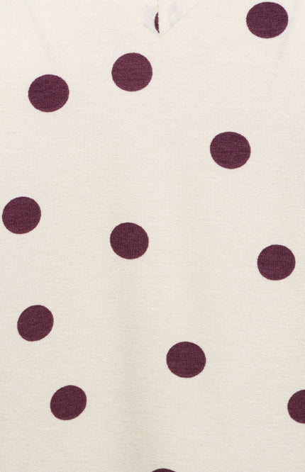 &Co woman Top Marley Dot Vanilla Plum TO373 Stretchshop.nl