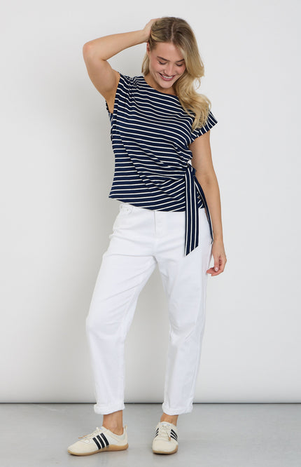 Red Button Broek Caitlina Sidepatch White SRB4905 Stretchshop.nl