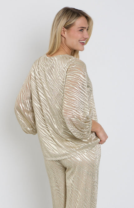 K-design Blouse Met Lurex C251-P080 Stretchshop.nl