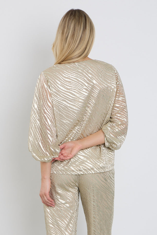 K-design Blouse Met Lurex C251-P080 Stretchshop.nl