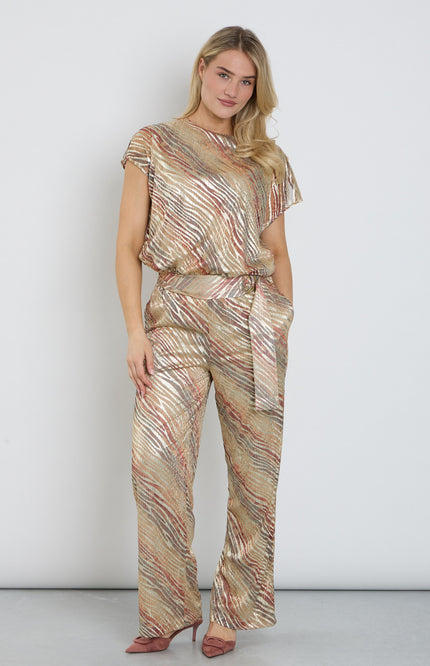 K-design Jumpsuit Met Lurex C250-P078 Stretchshop.nl