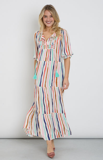 K-design Jurk Maxi Met Design C152-P111 Stretchshop.nl