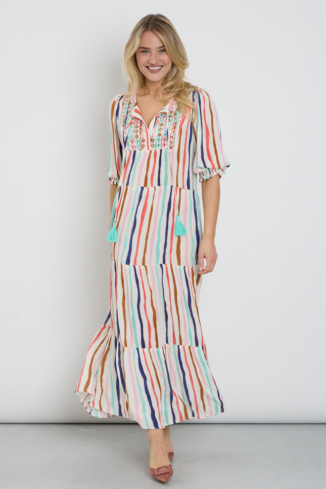 K-design Jurk Maxi Met Design C152-P111 Stretchshop.nl
