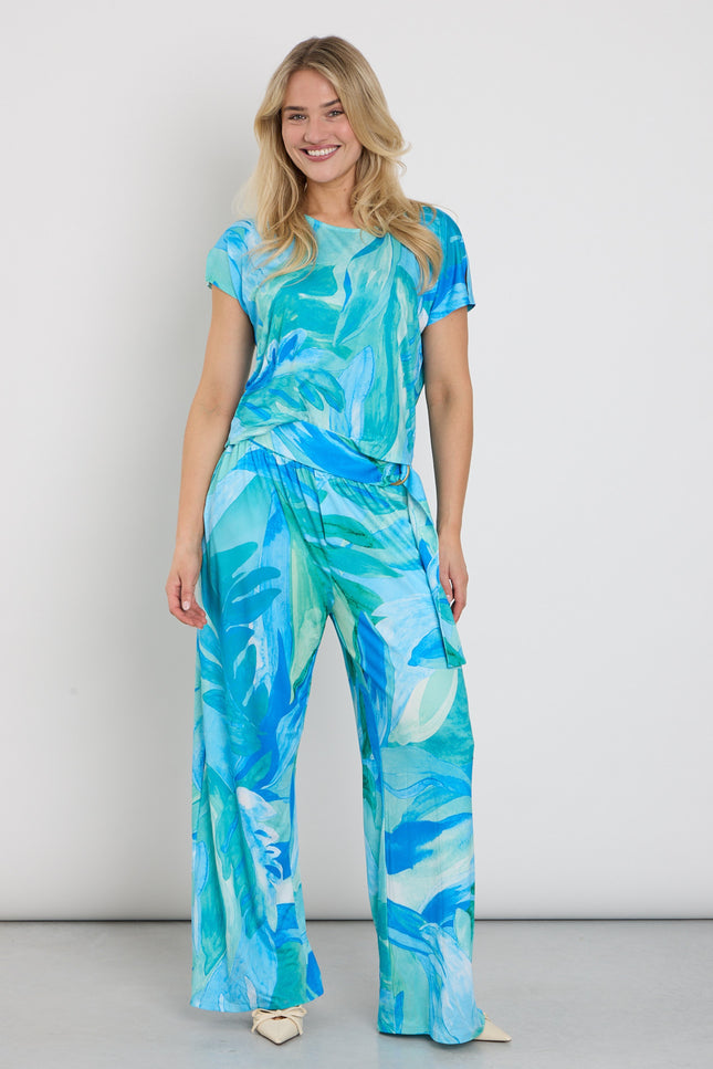 K-design Jumpsuit Met Bloemen Design C308-P102 Stretchshop.nl
