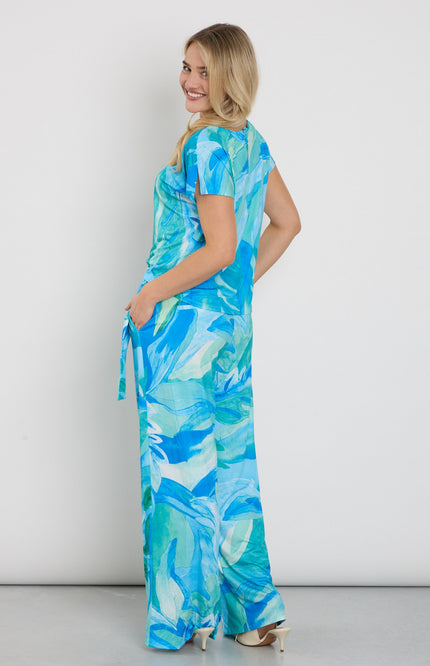 K-design Jumpsuit Met Bloemen Design C308-P102 Stretchshop.nl