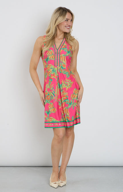 K-design Jurk Mouwloos Met Design C400-P132 Stretchshop.nl
