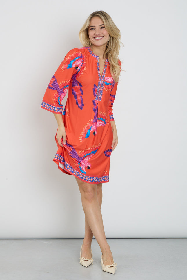 K-design Jurk Met Design C405-P140 Stretchshop.nl