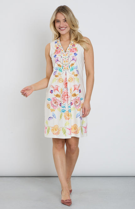 K-design Jurk Mouwloos Met Design C412-P134 Stretchshop.nl
