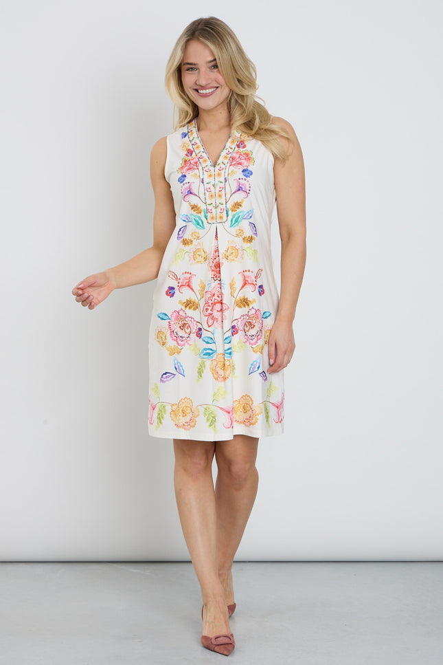 K-design Jurk Mouwloos Met Design C412-P134 Stretchshop.nl