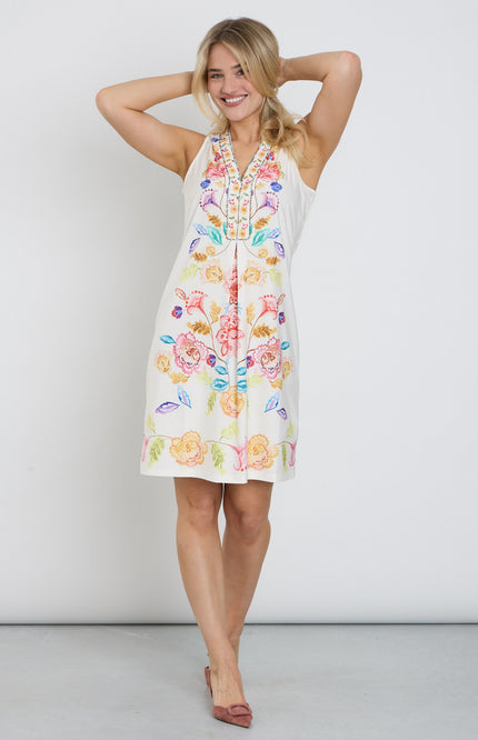 K-design Jurk Mouwloos Met Design C412-P134 Stretchshop.nl