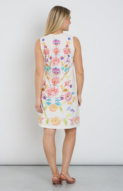 K-design Jurk Mouwloos Met Design C412-P134 Stretchshop.nl