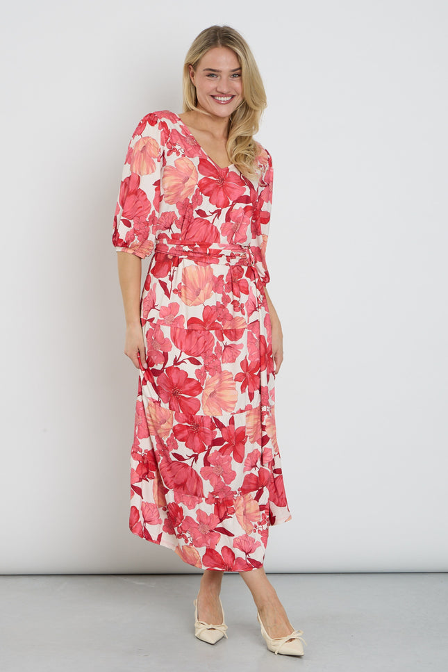 K-design Jurk Maxi Met Design C114-P123 Stretchshop.nl