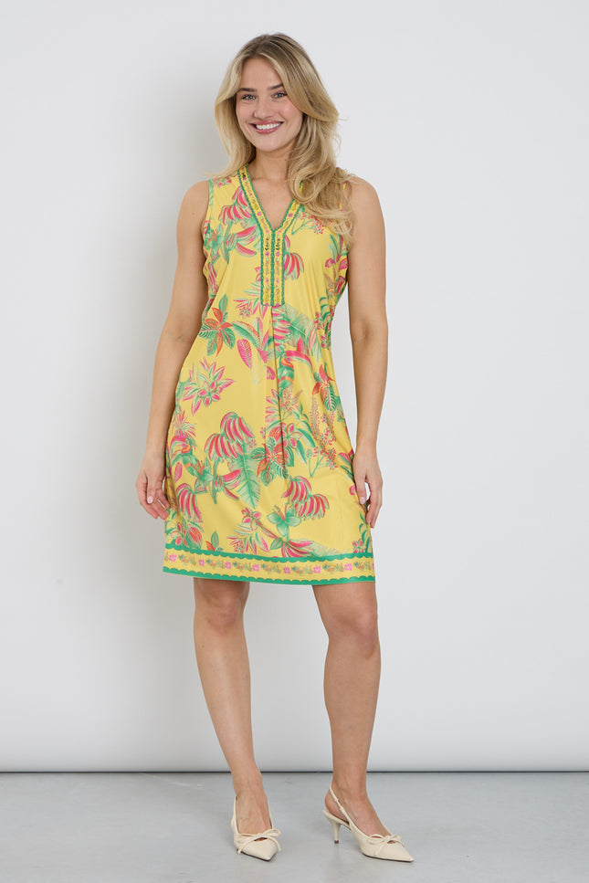 K-design Jurk Mouwloos Met Design C400-P138 Stretchshop.nl