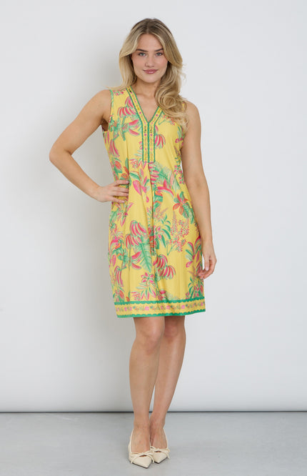 K-design Jurk Mouwloos Met Design C400-P138 Stretchshop.nl
