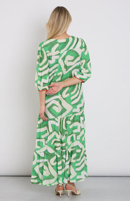 K-design Jurk Maxi Met Design C155-P110 Stretchshop.nl