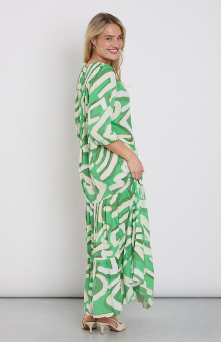 K-design Jurk Maxi Met Design C155-P110 Stretchshop.nl