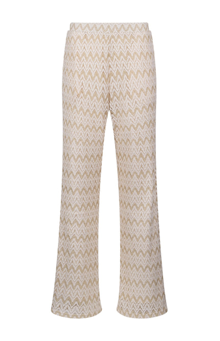 Nukus Broek Vajenne Offwhite Gold NKS09093 Stretchshop.nl
