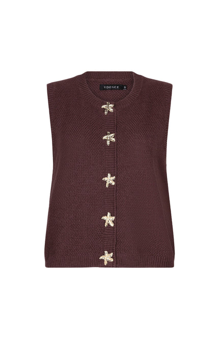 Ydence Top Knitted Mona Brown Stretchshop.nl