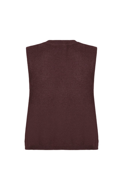 Ydence Top Knitted Mona Brown Stretchshop.nl