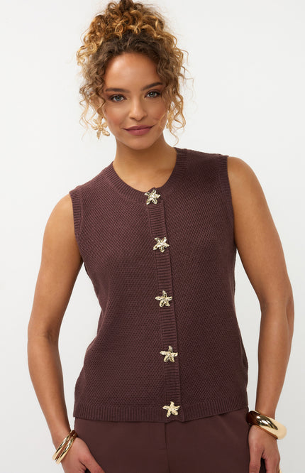 Ydence Top Knitted Mona Brown Stretchshop.nl