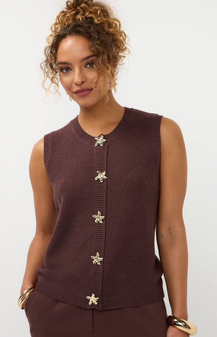 Ydence Top Knitted Mona Brown Stretchshop.nl