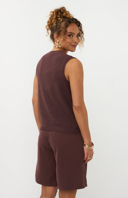 Ydence Top Knitted Mona Brown Stretchshop.nl