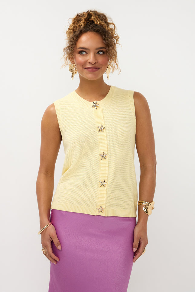 Ydence Top Knitted Mona Soft Yellow Stretchshop.nl