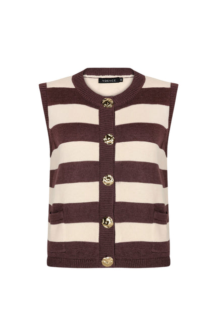 Ydence Top Knitted Judith Brown Ecru Stretchshop.nl