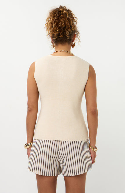 Ydence Top Knitted Saar Ecru Stretchshop.nl