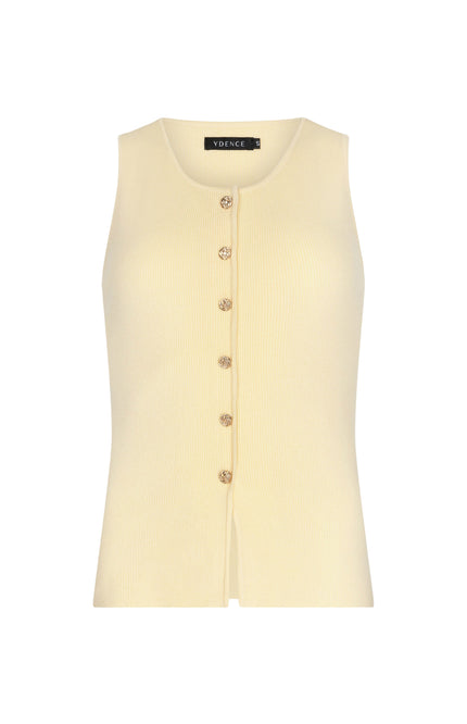 Ydence Top Knitted Saar Soft Yellow Stretchshop.nl