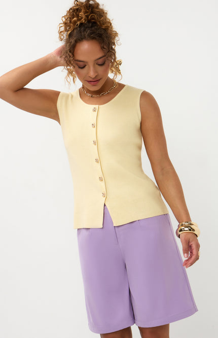 Ydence Top Knitted Saar Soft Yellow Stretchshop.nl
