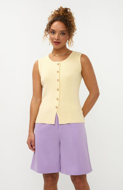 Ydence Top Knitted Saar Soft Yellow Stretchshop.nl