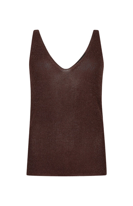Ydence Top Knitted Lux Brown Stretchshop.nl
