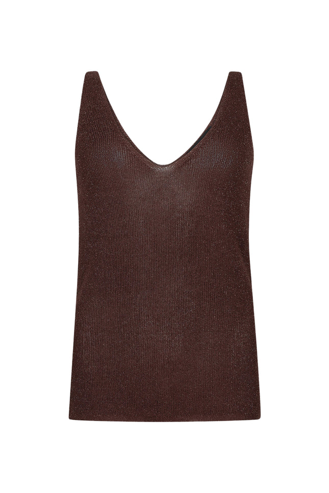 Ydence Top Knitted Lux Brown Stretchshop.nl