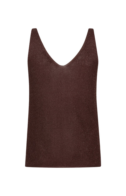 Ydence Top Knitted Lux Brown Stretchshop.nl