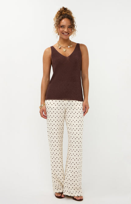 Ydence Top Knitted Lux Brown Stretchshop.nl
