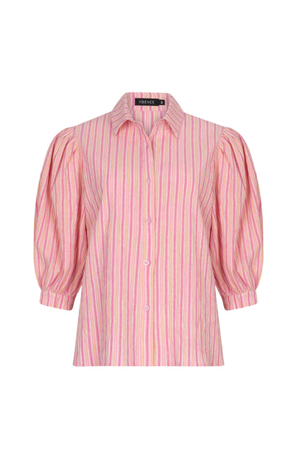 Ydence Blouse Annabella Pink Stripe Stretchshop.nl