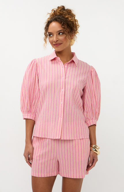 Ydence Blouse Annabella Pink Stripe Stretchshop.nl