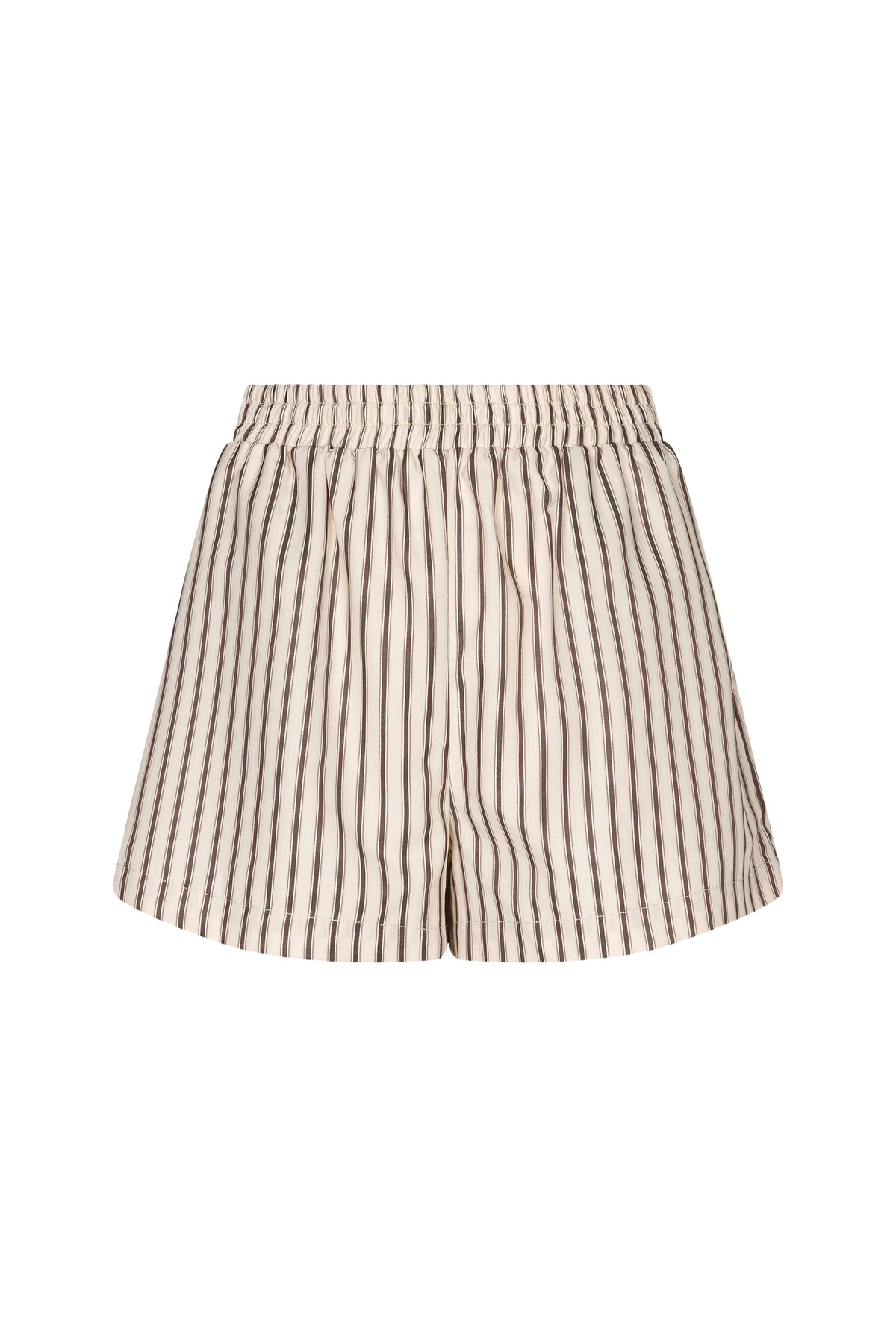 Damesshort in bruin en witte strepen van Ydence, comfortabel en modieus voor casual draagstijl.