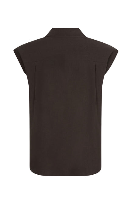 Ydence Blouse Sabrina Dark Brown Stretchshop.nl