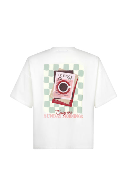 Ydence T-shirt Sunday Mornings Offwhite Stretchshop.nl