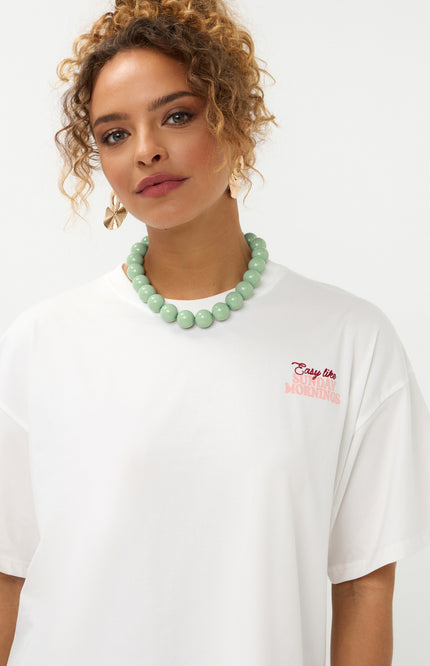 Ydence T-shirt Sunday Mornings Offwhite Stretchshop.nl