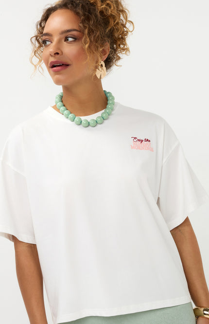 Ydence T-shirt Sunday Mornings Offwhite Stretchshop.nl