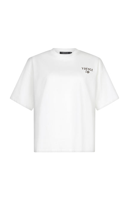 Ydence T-shirt Ydence Cafe Offwhite Stretchshop.nl