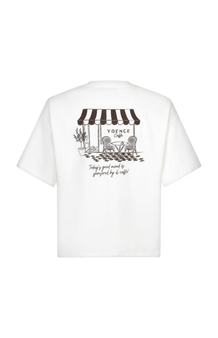 Ydence T-shirt Ydence Cafe Offwhite Stretchshop.nl